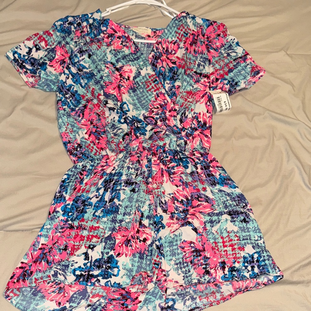 Floral Ladies romper in Pink and Blue